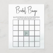 Bingo Brautparty Game Green Watercolor Wash (Vorderseite)