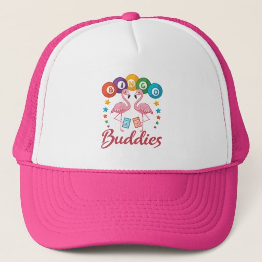 Bingo Buddies Player Flamingo Truckerkappe (Vorderseite)