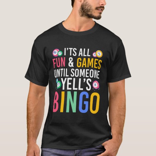Bingo Caller Lottery Gambling Bingo Gewinner Bingo T-Shirt (Vorderseite)