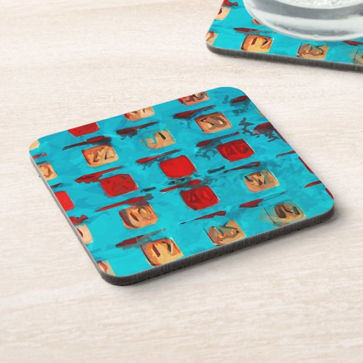 BINGO Card Abstrakter Impressionismus Getränkeuntersetzer (Linke Seite)