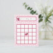 Bingo Card Berry Garden Pink Lady Bug Einladungspostkarte (Stehend Vorderseite)