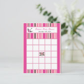 Bingo Card Girl Pink Punk Rock Gitarre schreiben Einladungspostkarte (Stehend Vorderseite)