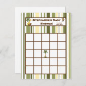 Bingo Card Jungle Babys Einladungspostkarte (Vorne/Hinten)