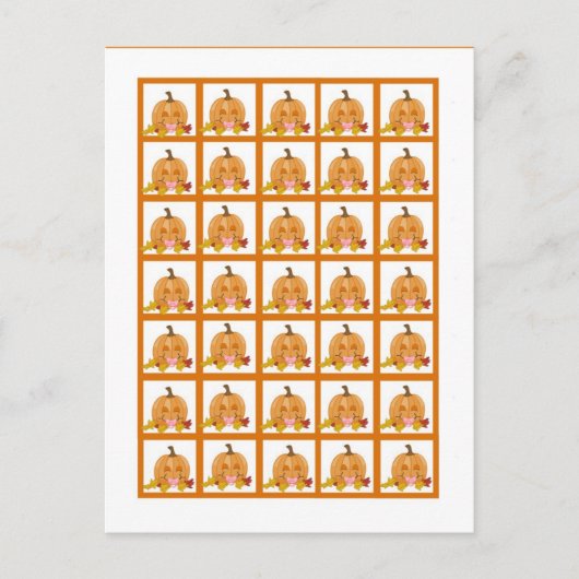 Bingo Card Marker Autumn Fall Pumpkin Baby Postkarte (Vorderseite)