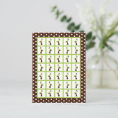 Bingo Card Marker Green Mod Mama Polka Dots Postkarte (Stehend Vorderseite)