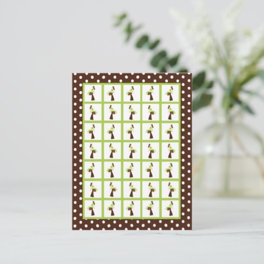 Bingo Card Marker Green Mod Mama Polka Dots Postkarte (Stehend Vorderseite)