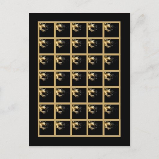 Bingo Card Marker Mis XV Gold Black Postkarte (Vorderseite)