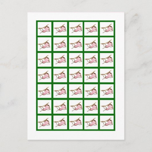 Bingo Card Marker Monkey Swing Jungle Safari Zoo Postkarte (Vorderseite)