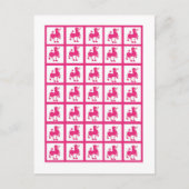 Bingo Card Marker Pink Poodle Paris Eiffelturm Postkarte (Vorderseite)