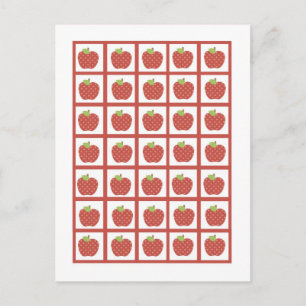 Bingo Card Marker Red Barn Farm Apple Postkarte