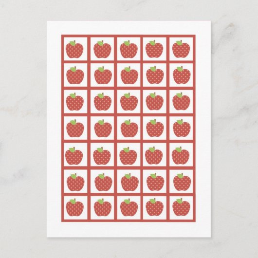 Bingo Card Marker Red Barn Farm Apple Postkarte (Vorderseite)