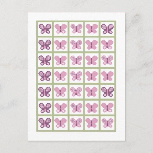 Bingo Card Marker Sugar Plum Butterfly Postkarte (Vorderseite)