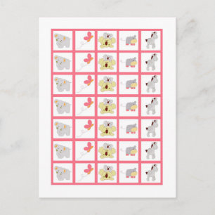 Bingo Card Marker Tropischer Punch Girl Jungle Ele Postkarte