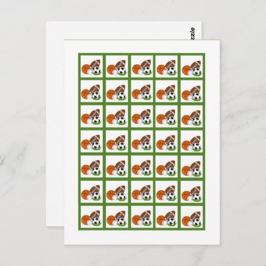 Bingo Card Markers All-Star Green Postkarte (Vorne/Hinten)