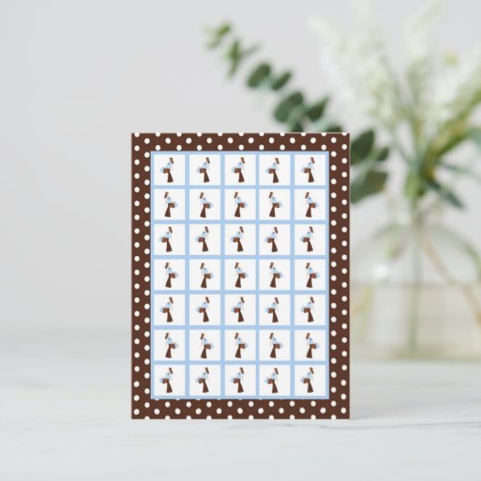 Bingo Card Markers Blue Mod Mama Polka Dots Postkarte (Stehend Vorderseite)