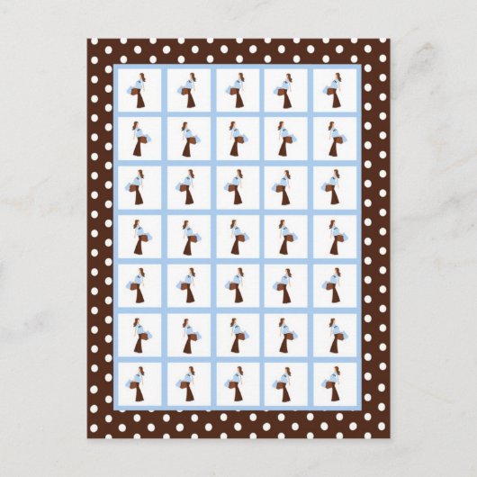 Bingo Card Markers Blue Mod Mama Polka Dots Postkarte (Vorderseite)
