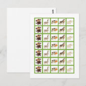 Bingo Card Markers Jacana Lila Tiere Postkarte (Vorne/Hinten)