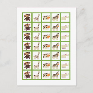 Bingo Card Markers Jacana Lila Tiere Postkarte