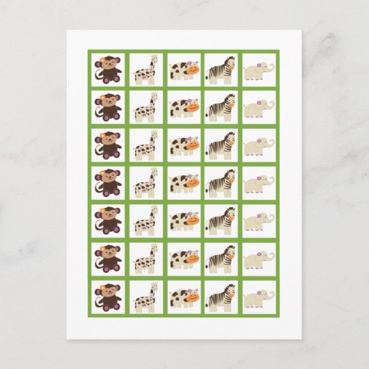 Bingo Card Markers Jacana Lila Tiere Postkarte (Vorderseite)