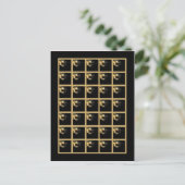 Bingo Card Markers Sweet 16 Gold Black Postkarte (Stehend Vorderseite)