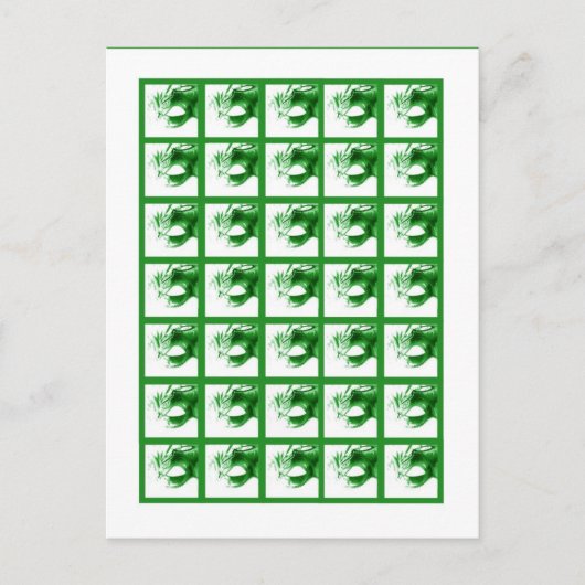 Bingo Card Markers Sweet 16 Green Party Einladungspostkarte (Vorderseite)