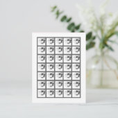 Bingo Card Markers Sweet 16 Silver White Party Einladungspostkarte (Stehend Vorderseite)