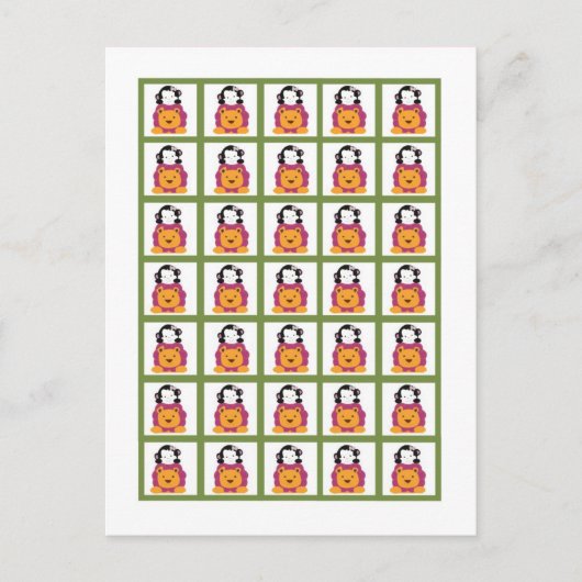 Bingo Card Markers Sweet Safari Postkarte (Vorderseite)