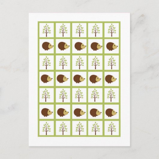 Bingo Card Markers Woodland Friends Fun Postkarte (Vorderseite)