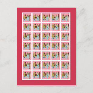 Bingo Card Markierungen Pink Hawaiian Luau Tropica Postkarte