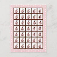 Bingo Card Markierungen Pink Ladybug