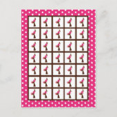 Bingo Card Markierungen Pink Mod Mama Polka Dots Postkarte (Vorderseite)