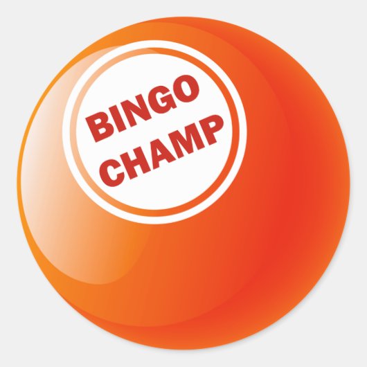 BINGO CHAMP BINGO BALL RUNDER AUFKLEBER (Vorderseite)