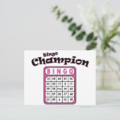 Bingo Champion Postkarte (Stehend Vorderseite)