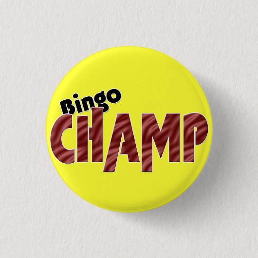 Bingo-Champions-Meistervegas-Art Pinback Knopf Button (Vorderseite)