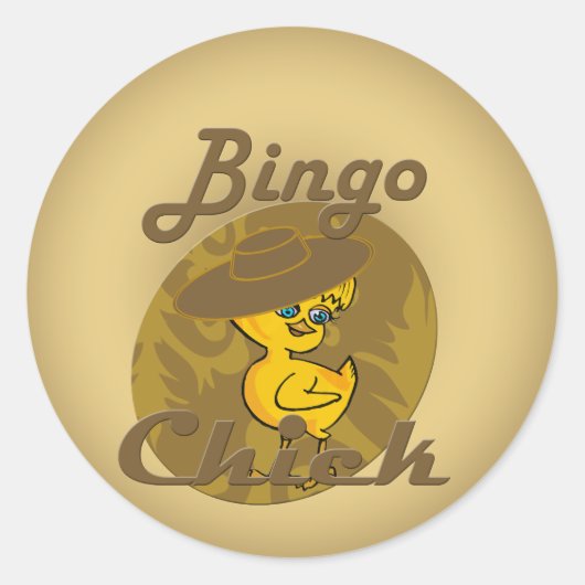 Bingo Chick #6 Runder Aufkleber (Vorderseite)