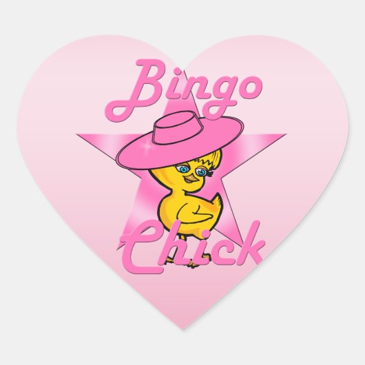 Bingo Chick #8 Herz-Aufkleber (Vorderseite)