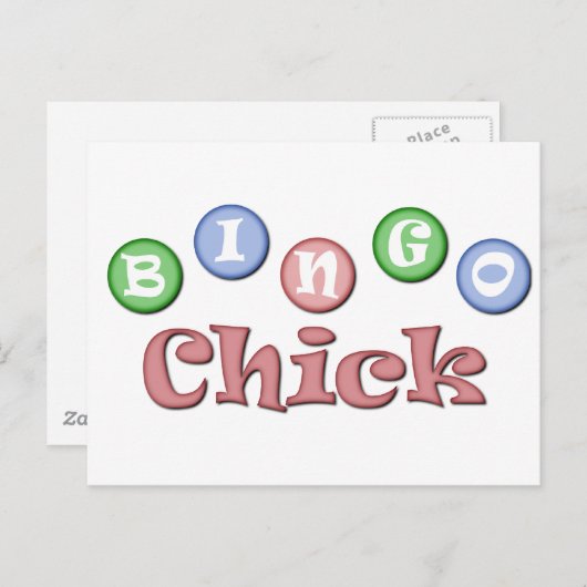 Bingo Chick Postkarte (Vorne/Hinten)