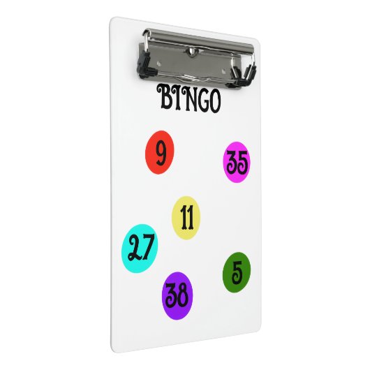 BINGO Clipboard Fun farbenfroh Mini Klemmbrett (Schrägansicht)