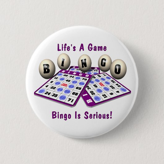 Bingo: Das Leben ist ein Spiel Button (Vorderseite)