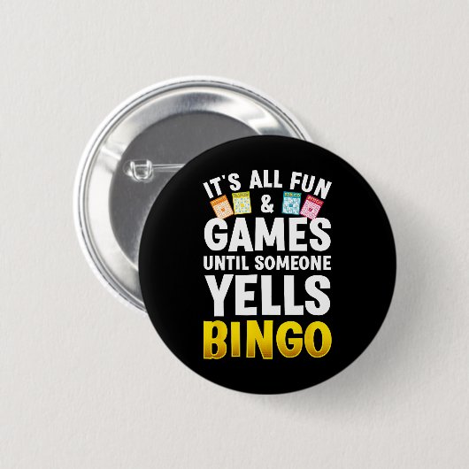 Bingo Design Women Bingo Novelty Gamble Bi Button (Vorne & Hinten)