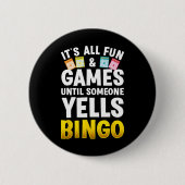 Bingo Design Women Bingo Novelty Gamble Bi Button (Vorderseite)