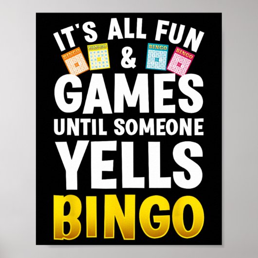 Bingo Design Women Bingo Novelty Gamble Bi Poster (Vorne)
