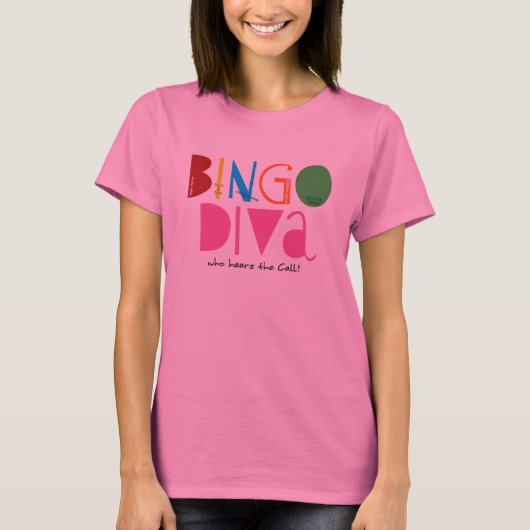 Bingo-Diva-Damen-lange Hülse T-Shirt (Vorderseite)