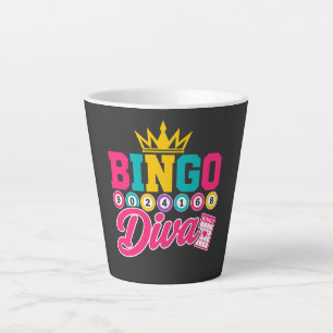 Bingo-Diva-Shirt Süße Glückskönigin Krone Bingo Milchtasse
