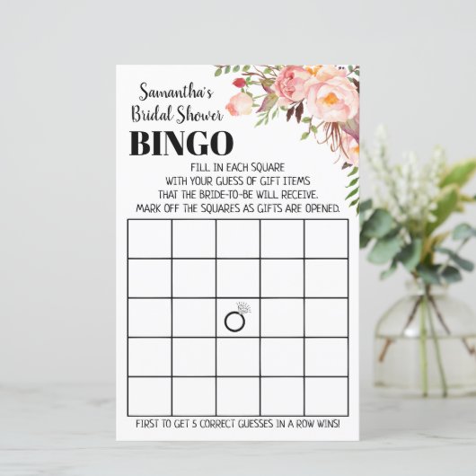Bingo Englisch Spanisch Brautparty Hochzeit (Stehend Vorderseite)