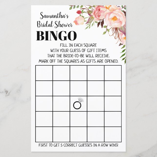Bingo Englisch Spanisch Brautparty Hochzeit (Vorderseite)
