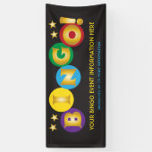 Bingo-Ereignis helle Farben und Gold Banner (Vertikal)