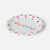 BINGO Farbige Buchstaben Pappteller (Schrägansicht)