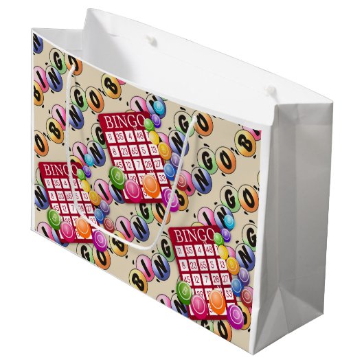 Bingo Fun Große Geschenktüte (Vorderseite Schrägansicht)