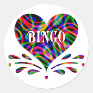 Bingo Fun Heart Runder Aufkleber
